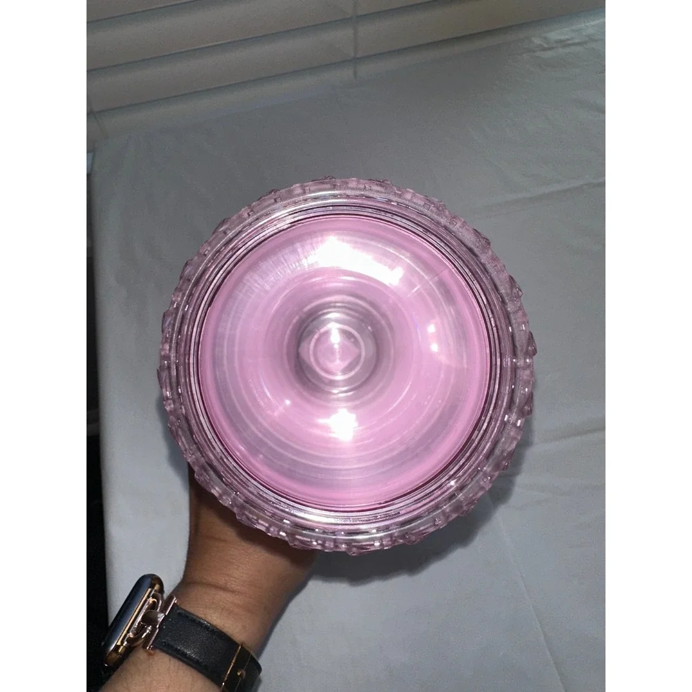 Starbucks‎ Pink Soft Matte Chain Link Venti Cold Cup Tumbler 24oz with Straw